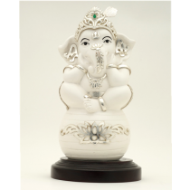 Globe Ganesh With Wooden Base Figurine