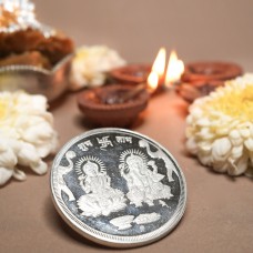 Silver coin (50 gm) - Lakshmi-Ganesha