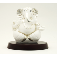 Ganesh With Wooden Base Figurine 1