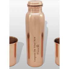 Personalised Copper Bottle (Ganga) 1000 ml - Mirror, Glossy finish
